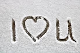alt="I heart U written in snow"